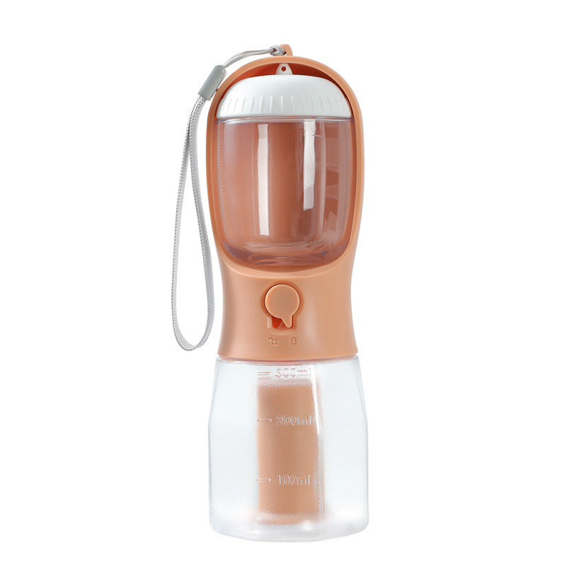 Portable 3-in-1 Dog Water Food Cup with Waste Bag Holder