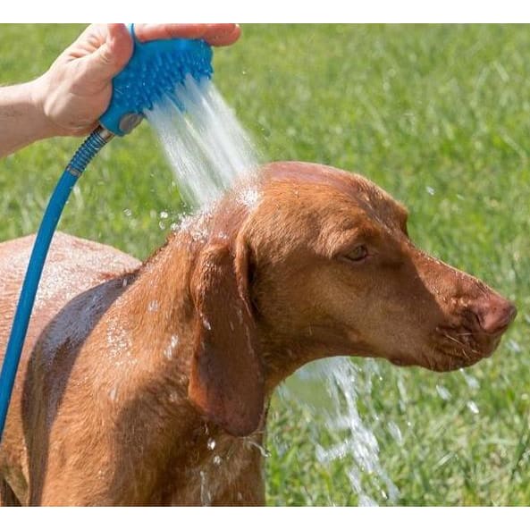 Pet Bathing Gloves with Silicone Nozzle – Handheld Massage Brush
