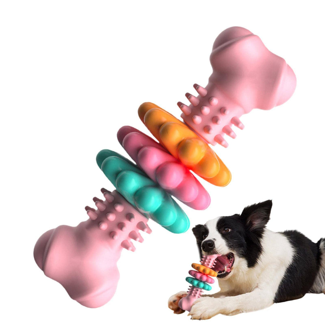 Indestructible TPR Dog Chew Bone for Teeth Cleaning