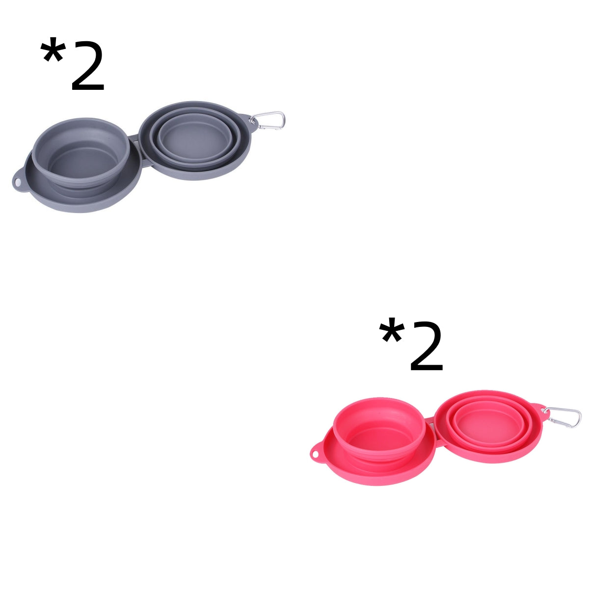 Foldable Double Rubber Pet Feeding Bowl for Dogs and Cats