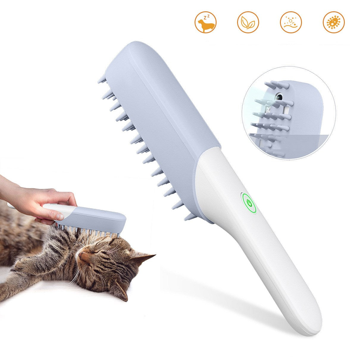 Pet Silicone Massage Brush Fur Remover & Grooming