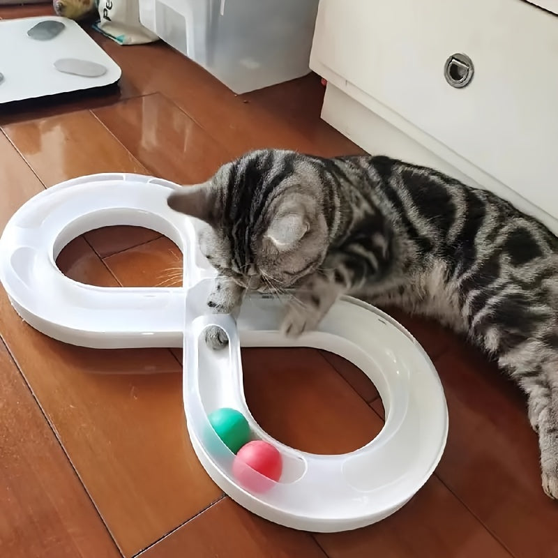 Interactive Cat Toy Track Ball Turntable for Kittens