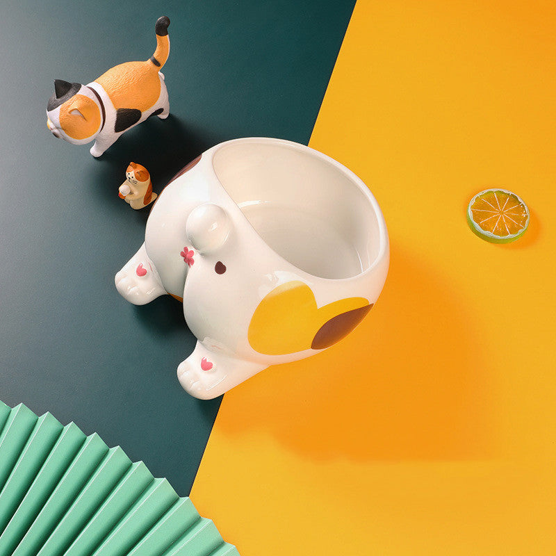 Ceramic Elevated Pet Bowl – Single Feed Holder