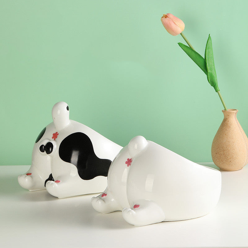 Ceramic Elevated Pet Bowl – Single Feed Holder