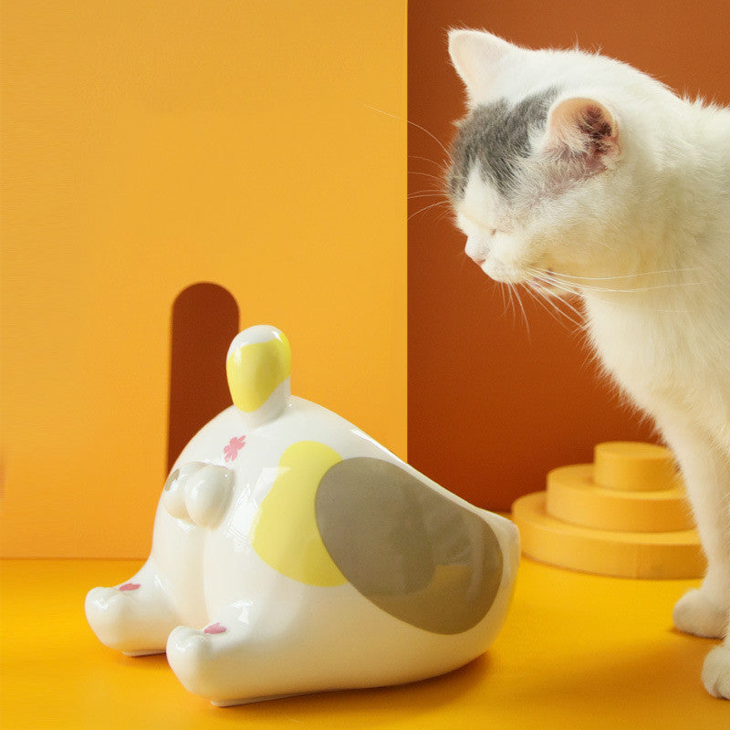 Ceramic Elevated Pet Bowl – Single Feed Holder