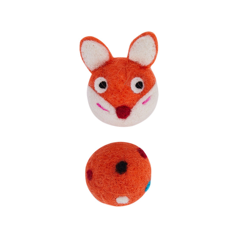 Colorful Felt Cat Toy Ball with Bell Interactive Play