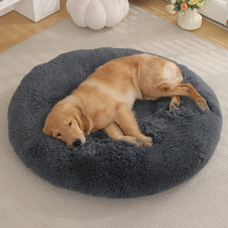 Round Plush Pet Bed Warm Dog & Cat House