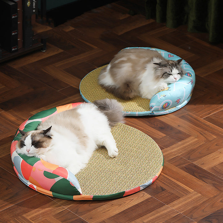 Summer Cool Pet Sofa Bed Weaving Rattan Pillow for Cats and Dogs
