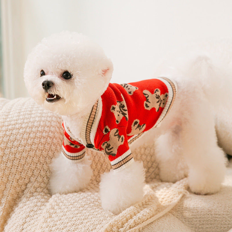 Cute Bear Pattern Dog & Cat Sweater Warm & Lightweight