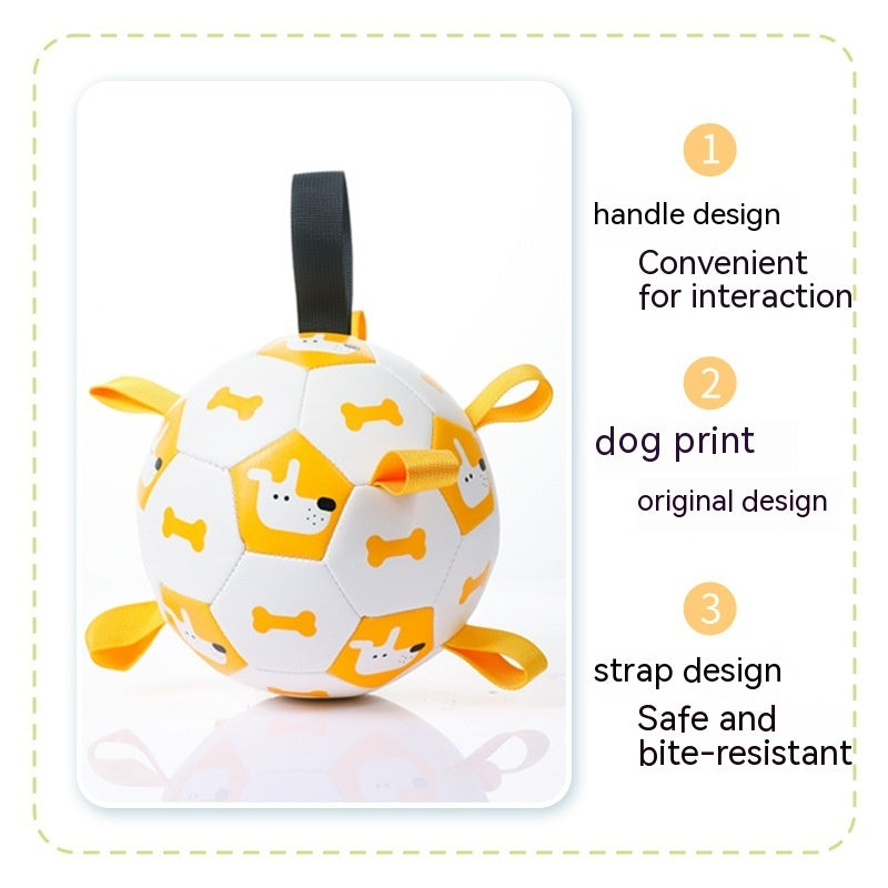 Interactive Dog Soccer Ball Outdoor Chew & Training Toy