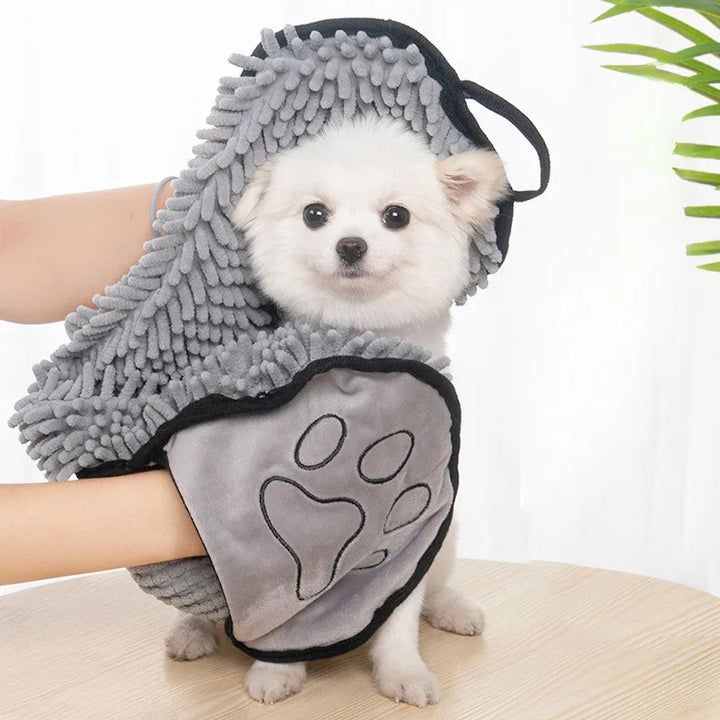 Microfiber Quick-Dry Pet Towel Absorbent with Hand Pockets