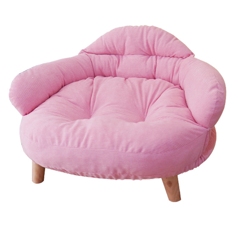 Four-Season Elevated Cat Bed Solid Wood, Thickened