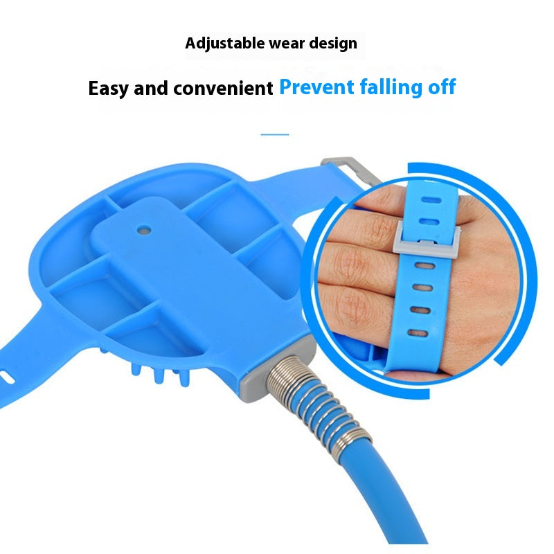 Pet Bathing Gloves with Silicone Nozzle – Handheld Massage Brush