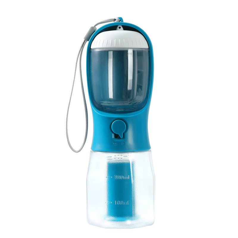 Portable 3-in-1 Dog Water Food Cup with Waste Bag Holder