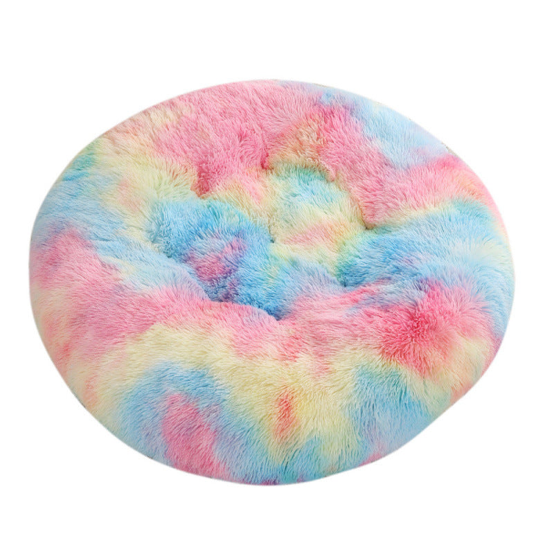 Round Plush Pet Bed Warm Dog & Cat House