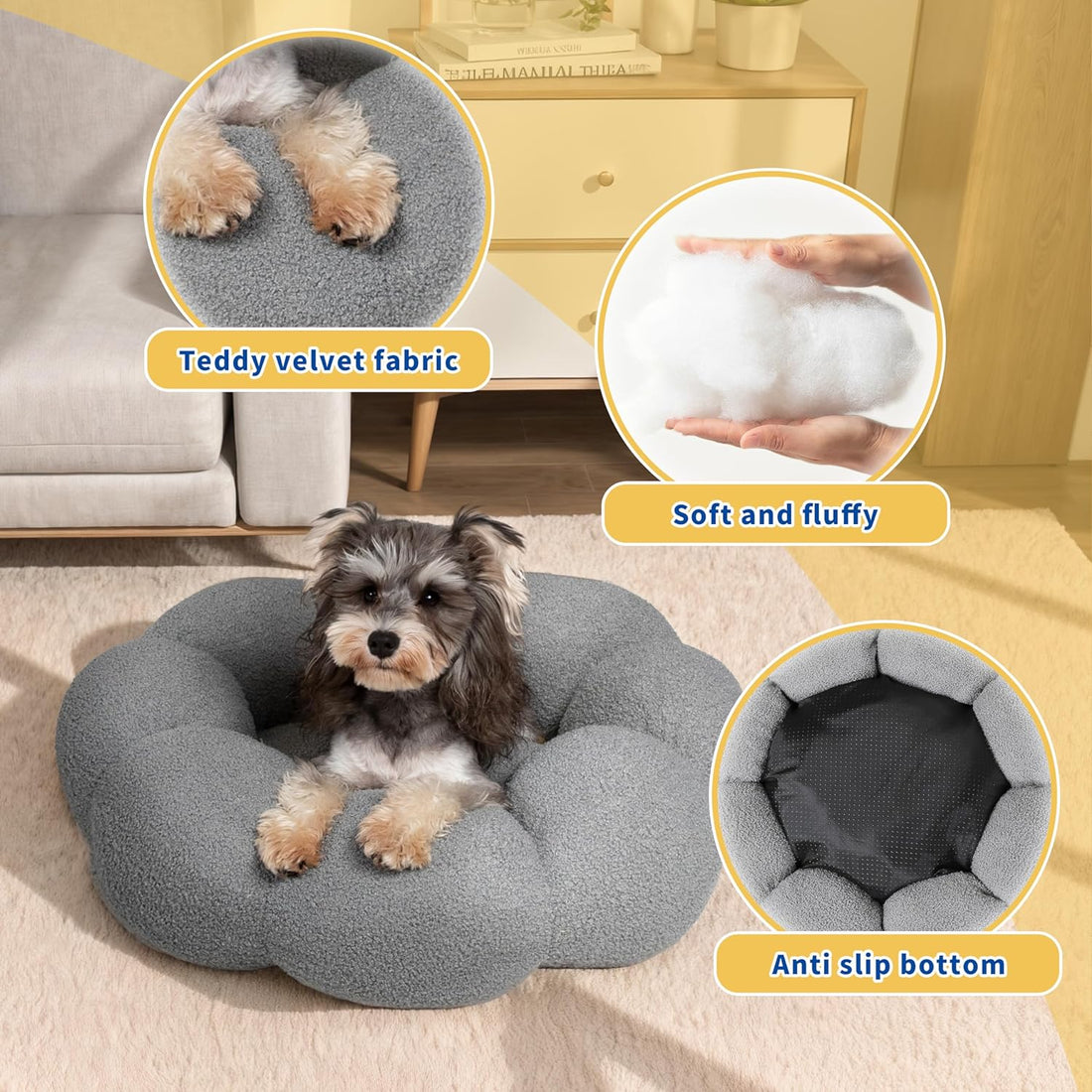 Calming Round Plush Pet Bed for Cats and Dogs
