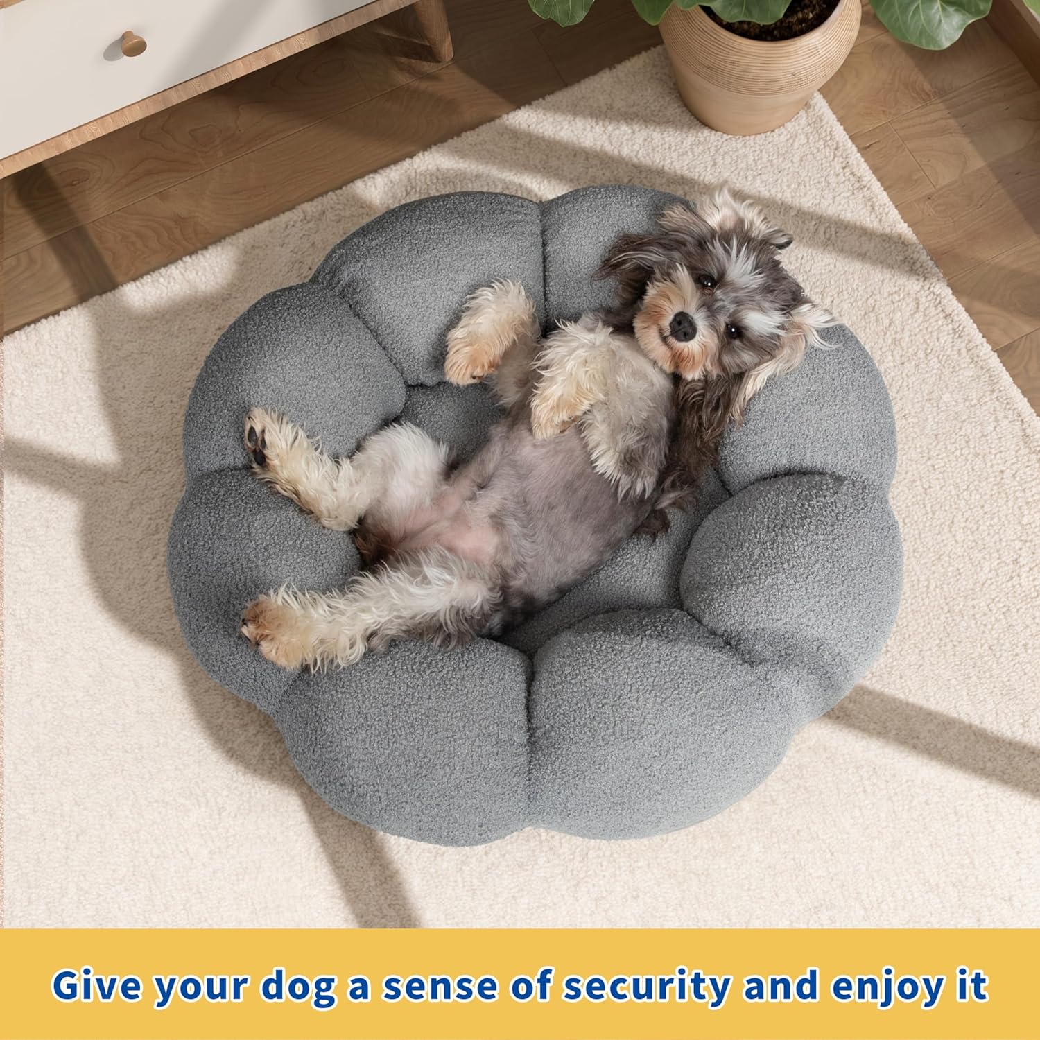 Calming Round Plush Pet Bed for Cats and Dogs