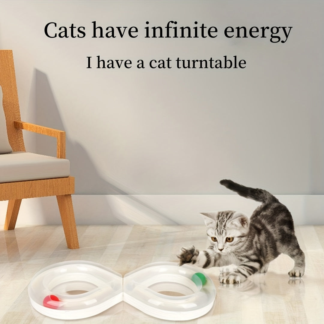 Interactive Cat Toy Track Ball Turntable for Kittens