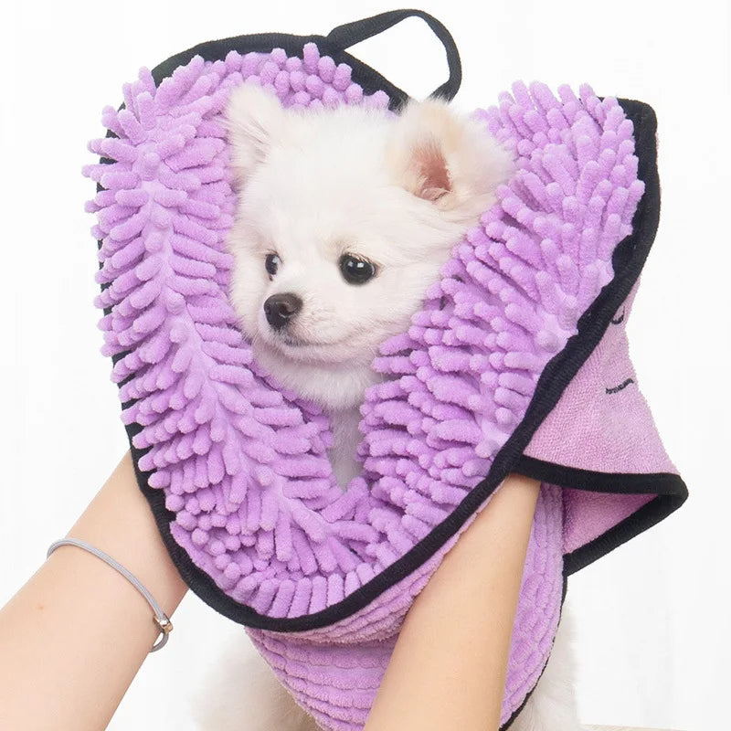 Microfiber Quick-Dry Pet Towel Absorbent with Hand Pockets
