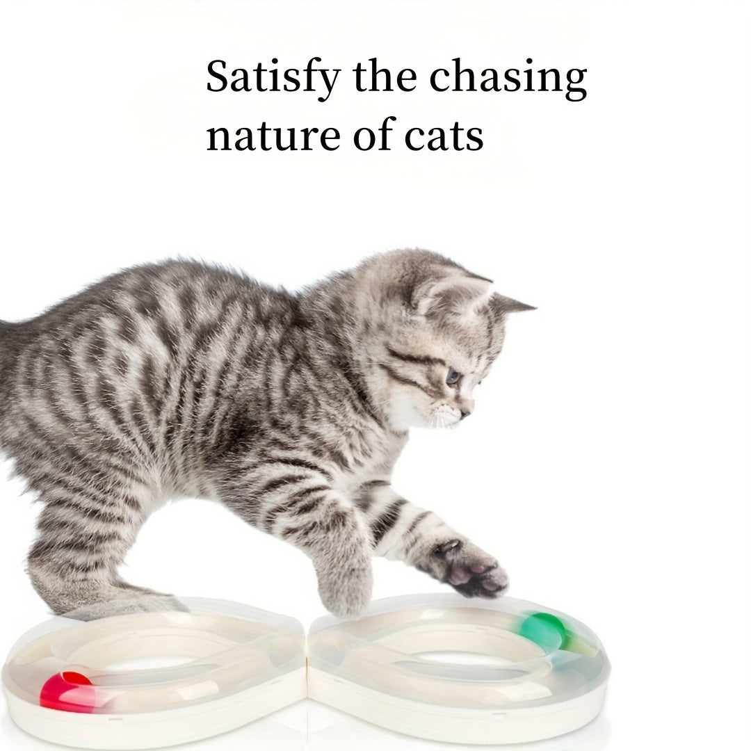 Interactive Cat Toy Track Ball Turntable for Kittens