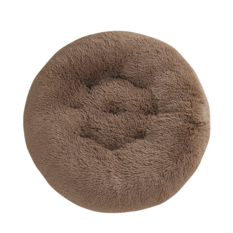 Round Plush Pet Bed Warm Dog & Cat House