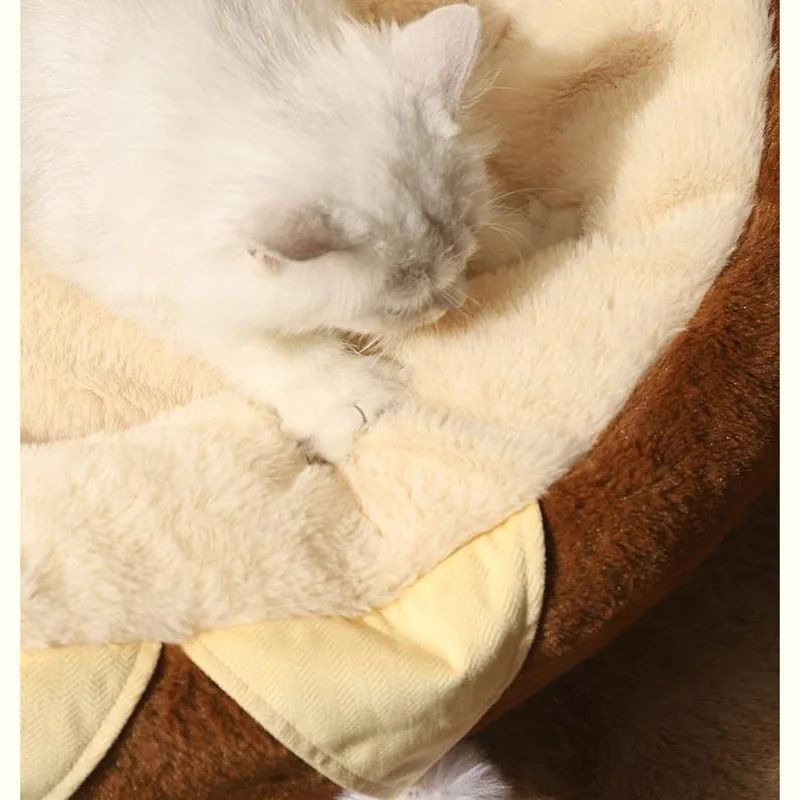 Round Pet Bed Warm Cushion for Cats & Dogs