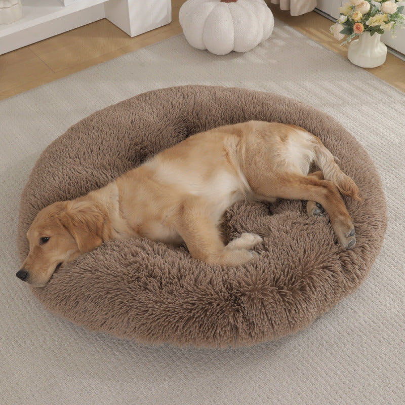 Round Plush Pet Bed Warm Dog & Cat House