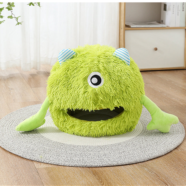 Machine-Washable Round Cat Bed Fluffy, Non-Slip, Self-Warming