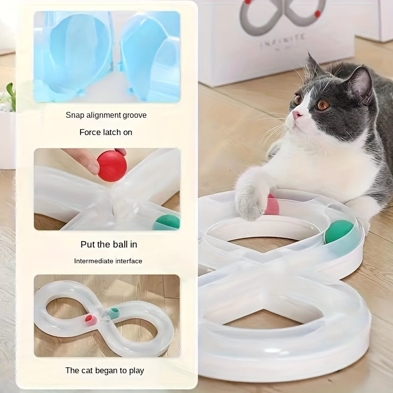 Interactive Cat Toy Track Ball Turntable for Kittens