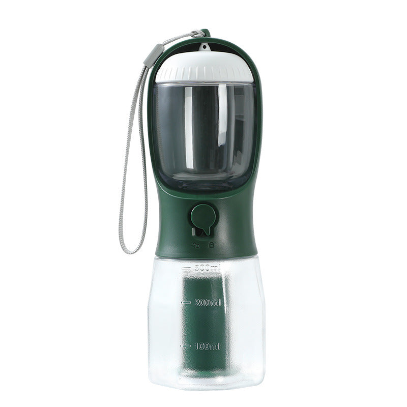 Portable 3-in-1 Dog Water Food Cup with Waste Bag Holder