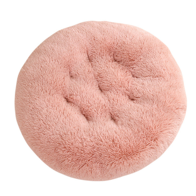 Round Plush Pet Bed Warm Dog & Cat House