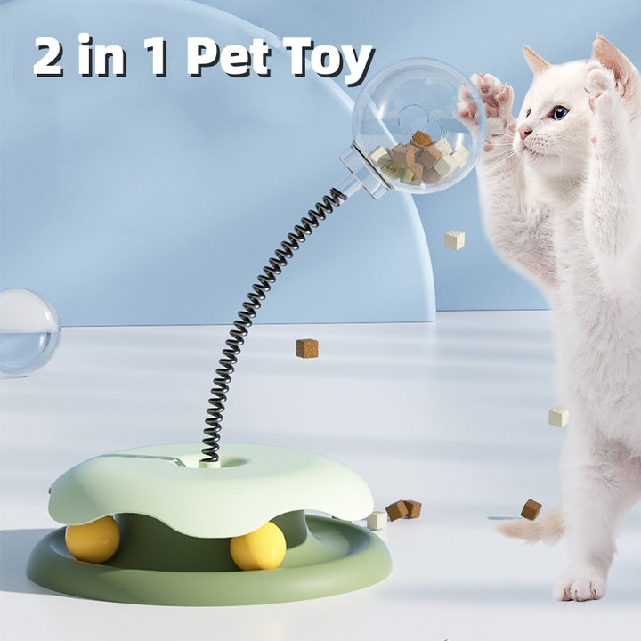 2-in-1 Cat Toy – Turntable Ball for Kittens