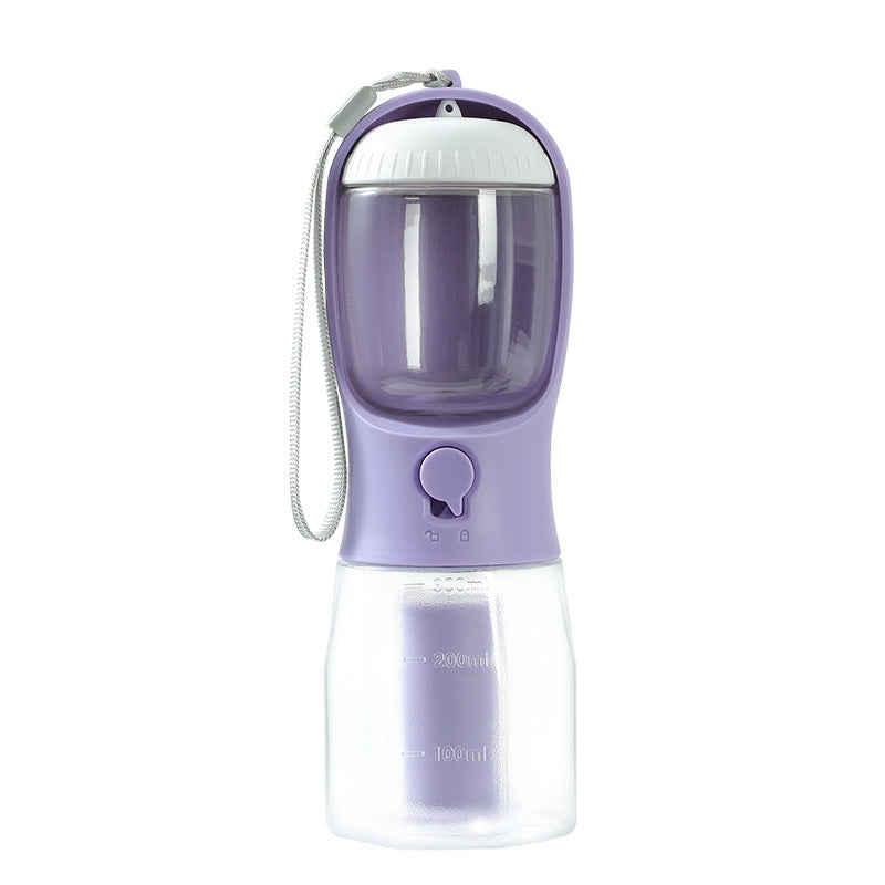 Portable 3-in-1 Dog Water Food Cup with Waste Bag Holder