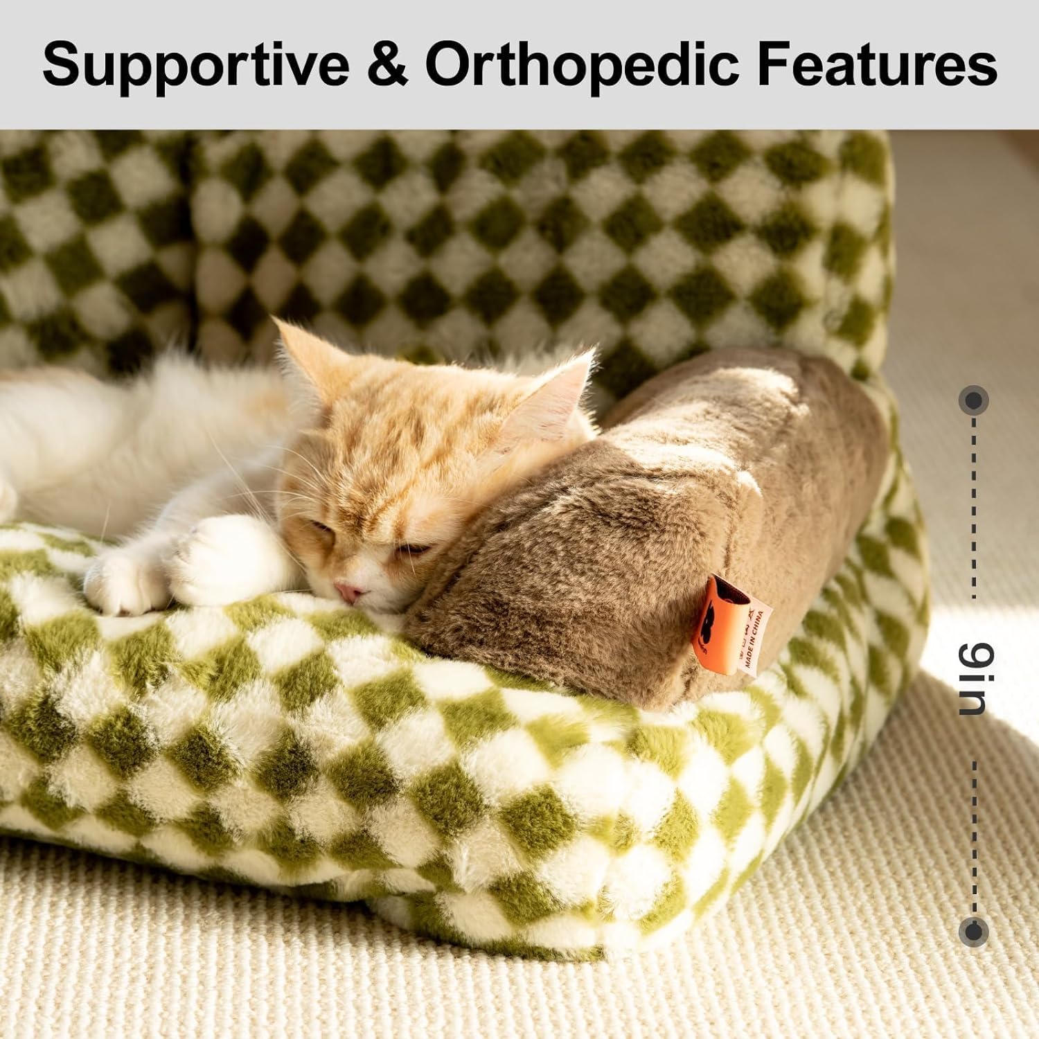 Fluffy Washable Pet Couch Bed for Cats and Small Dogs