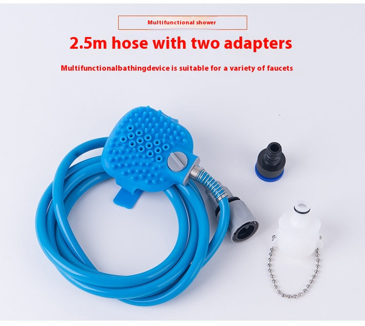 Pet Bathing Gloves with Silicone Nozzle – Handheld Massage Brush