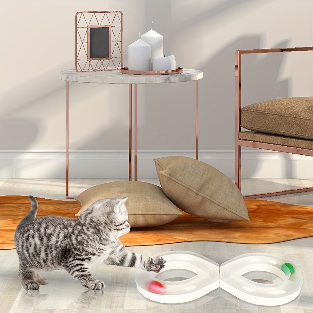 Interactive Cat Toy Track Ball Turntable for Kittens