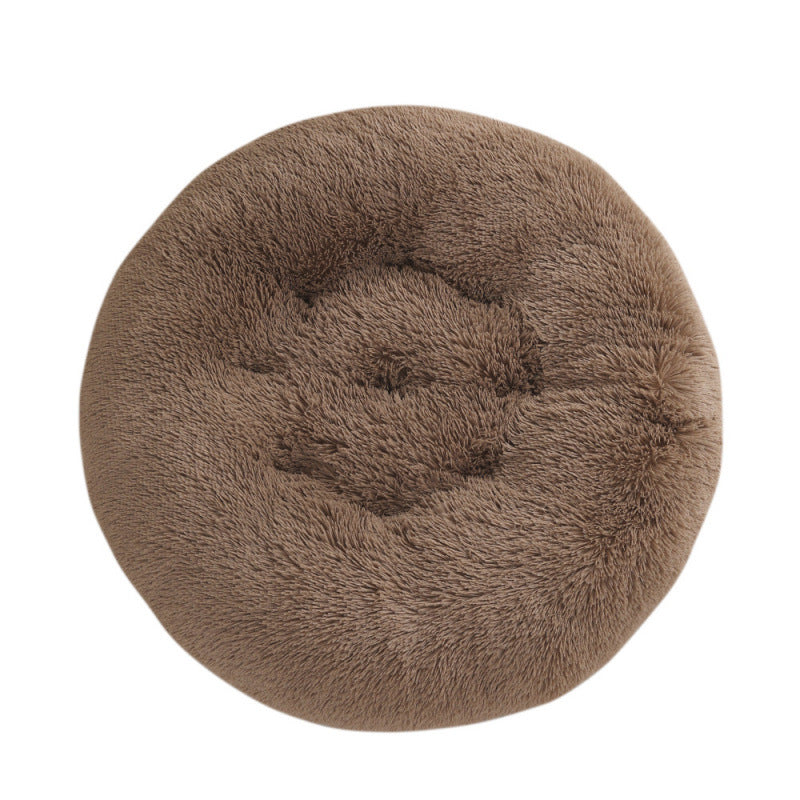 Round Plush Pet Bed Warm Dog & Cat House