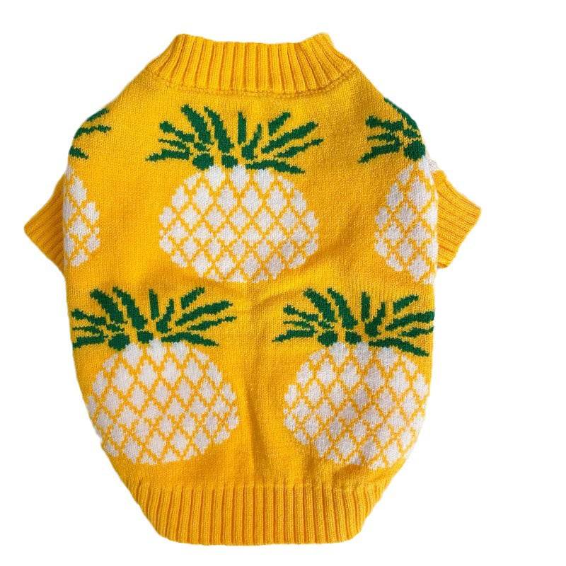 Cute Pineapple Print Sweater for Pets Autumn & Winter
