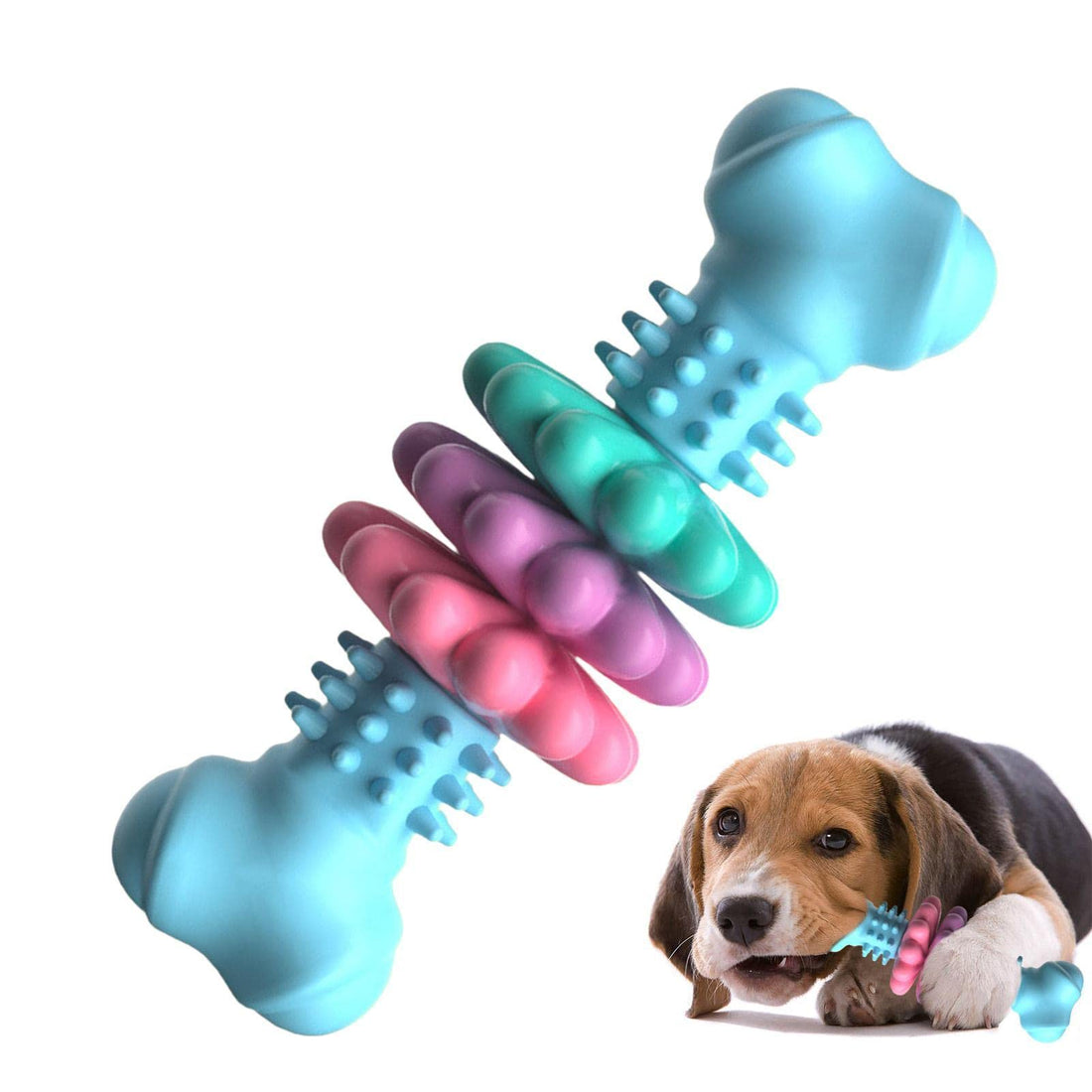 Indestructible TPR Dog Chew Bone for Teeth Cleaning