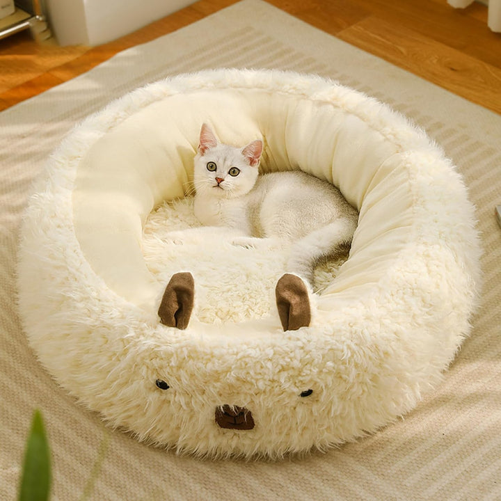 Alpaca Pet Bed Detachable Plush for Dogs and Cats