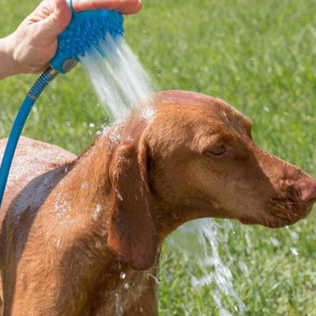 Pet Bathing Gloves with Silicone Nozzle – Handheld Massage Brush