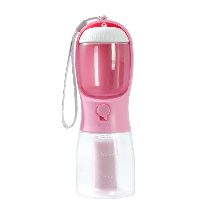Portable 3-in-1 Dog Water Food Cup with Waste Bag Holder