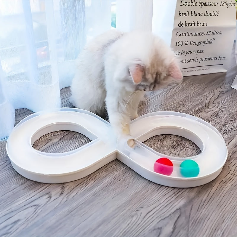 Interactive Cat Toy Track Ball Turntable for Kittens