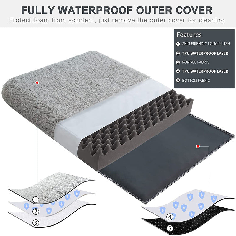 Plush Square Pet Bed Memory Foam Dog Sofa