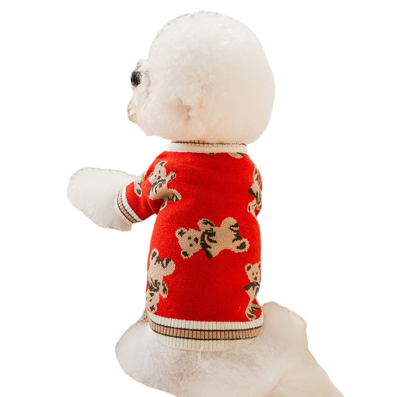 Cute Bear Pattern Dog & Cat Sweater Warm & Lightweight