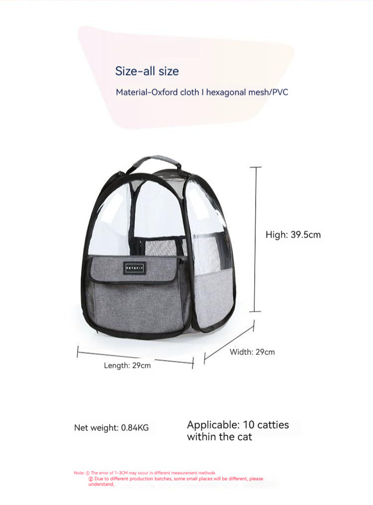 Transparent Foldable Cat Carrier Handbag
