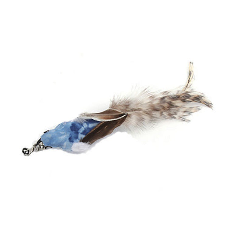 Replaceable Head Cat Teaser Stick Feather & Wire Pole