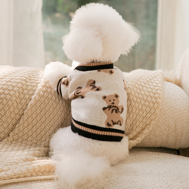 Cute Bear Pattern Dog & Cat Sweater Warm & Lightweight