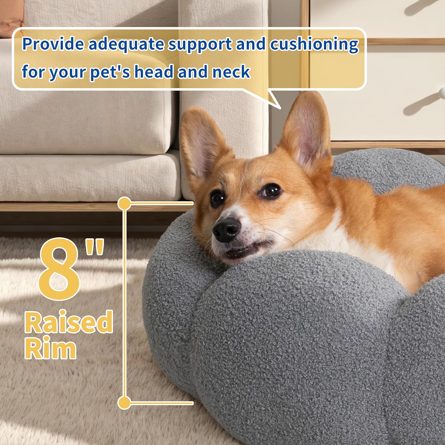 Calming Round Plush Pet Bed for Cats and Dogs