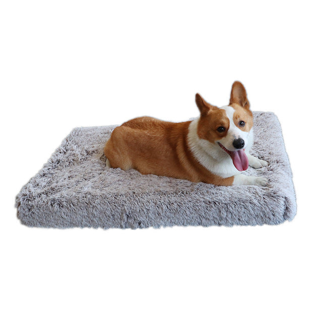 Plush Square Pet Bed Memory Foam Dog Sofa